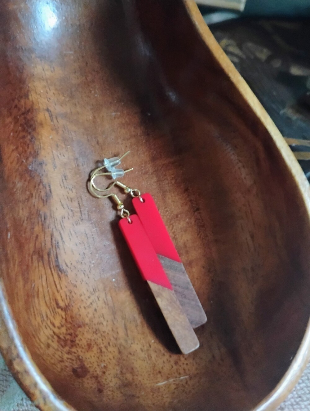 Boho Wood Resin Earrings